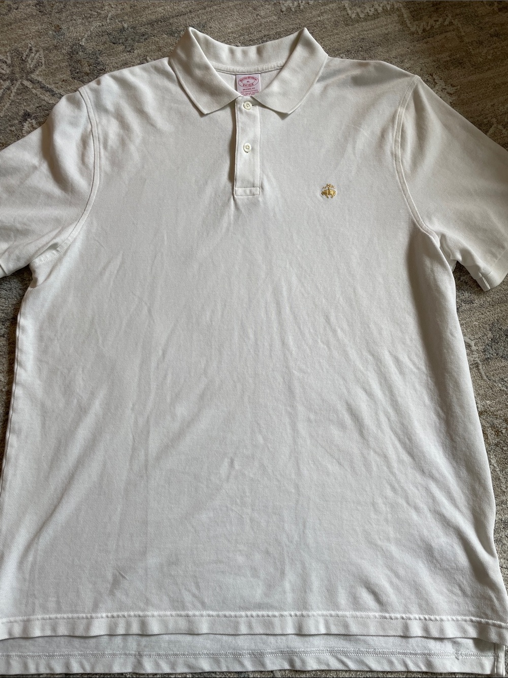 Brooks Brothers Original Fit Performance Polo Supima Cotton White XL